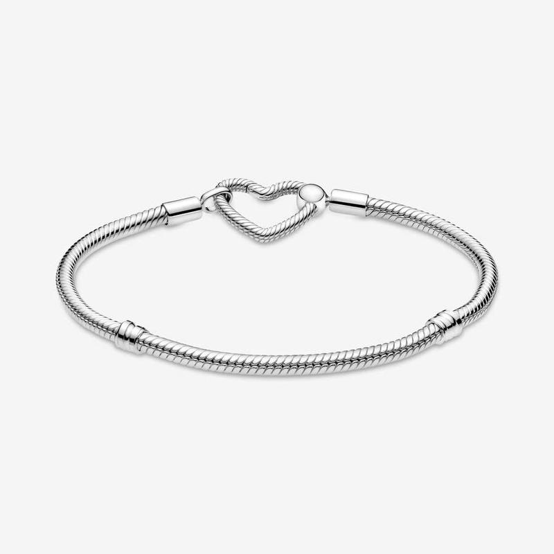 Pulseira Pandora Moments Heart Clasp Snake Chain 17 cm - Brinco